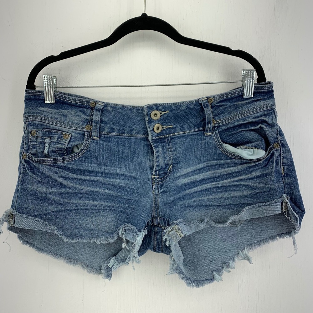 Vintage Y2K 90s Rue21 Womens 12 Jr 11 Cutoff Shorty Shorts Grunge Micro Mini